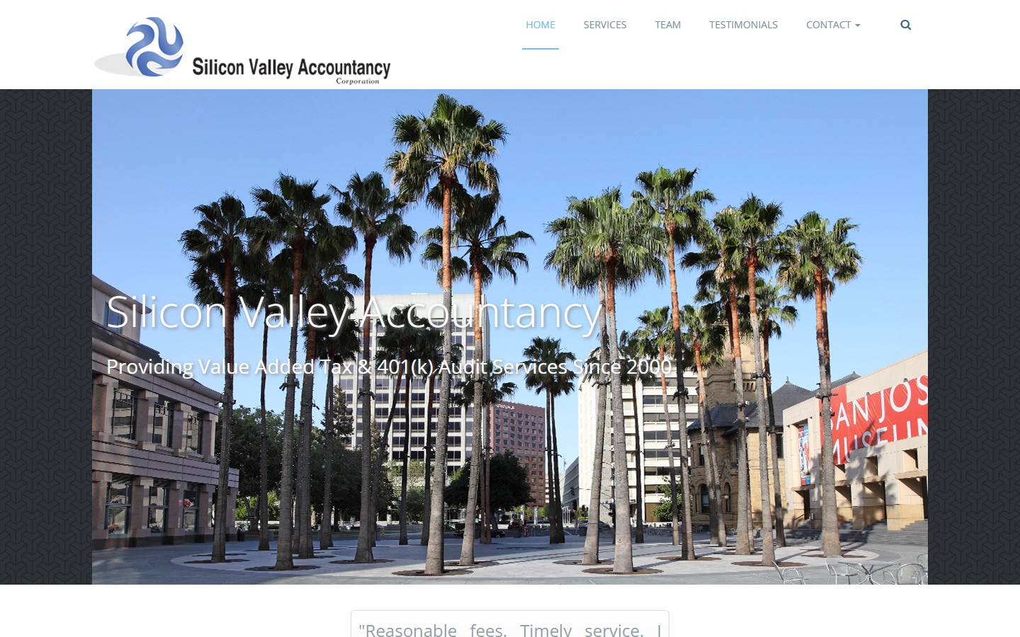 Current Silicon Valley Accountancy homepage
